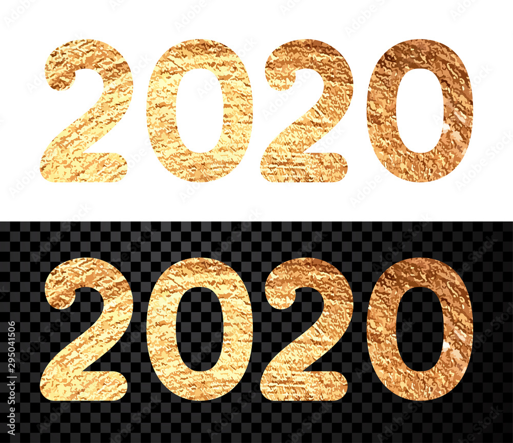 Happy New Year 2020 sign with golden shiny letters. Happy New Year 2020 sign with golden shiny letters.