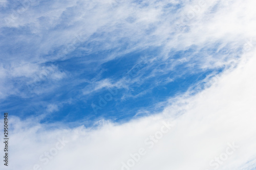 Winter blue sky with white clouds