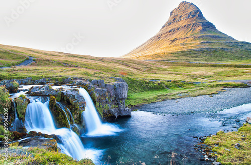 Kirkjufell Waterfalls in Snaefellnes Peninsula, Iceland © jovannig