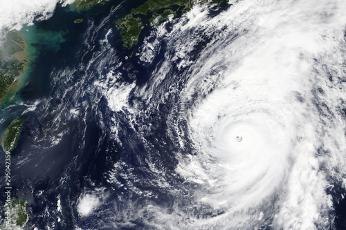 Typhoon Hagibis heading towards Japan in October 2019 - Elements of this image furnished by NASA photo