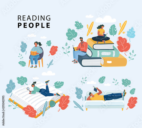 People reading books