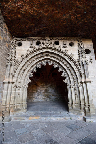 Gothic chapel of San Victorian,Cloister of Old Monastery of San Juan de la Pena, Huesca province, Aragon, Spain © curto