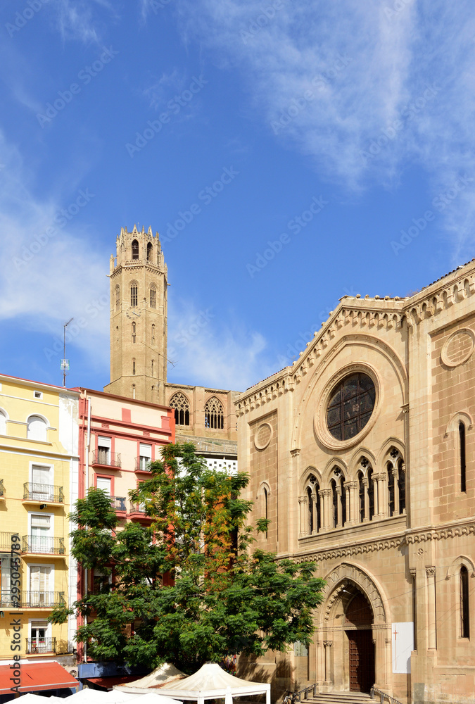 La Seu Vella cathedral and Sant Joan church, LLeida, Catalonia,Spain