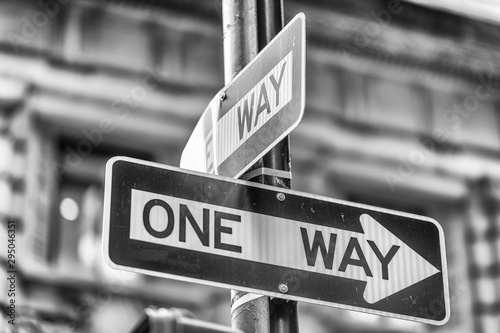 One Way street sign in New York City © jovannig