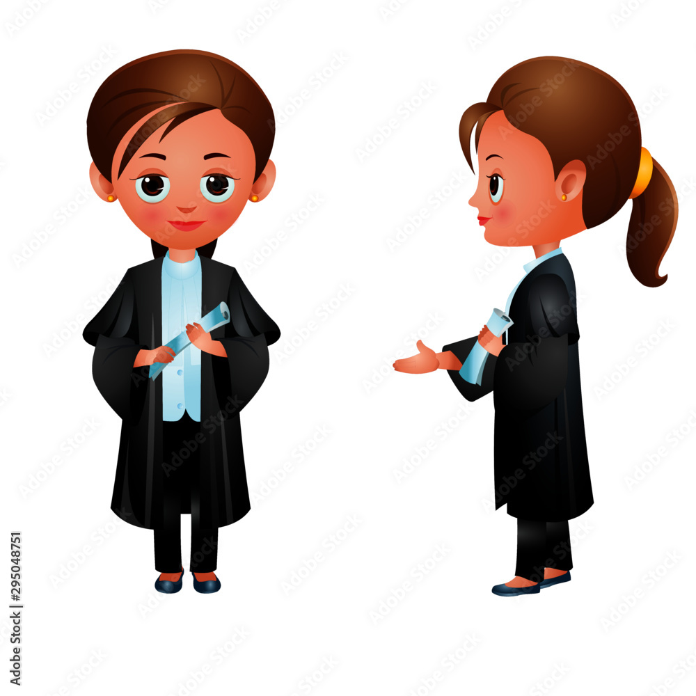 Lawyer Female - Cartoon Vector Image Stock Vector | Adobe Stock