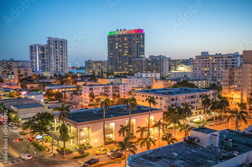 Night skyline of Miami Beach, FL