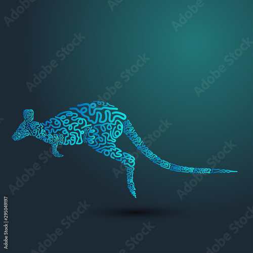 Vector illustration of kangaroo for print design