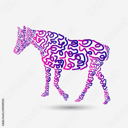 Vector illustration of horse for print design