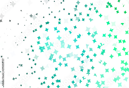 Light Green vector pattern with christmas stars.