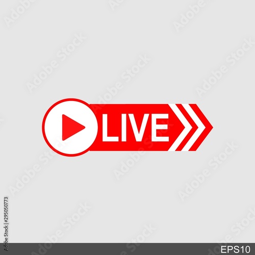  Live Streaming Icon, Badge, Emblem for broadcasting or online tv stream.vector design