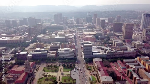 Aerial view of Pretoria downtown, capital city of South Africa