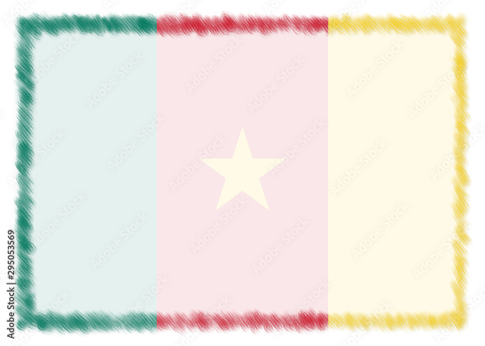 Fototapeta premium Border made with Cameroon national flag.