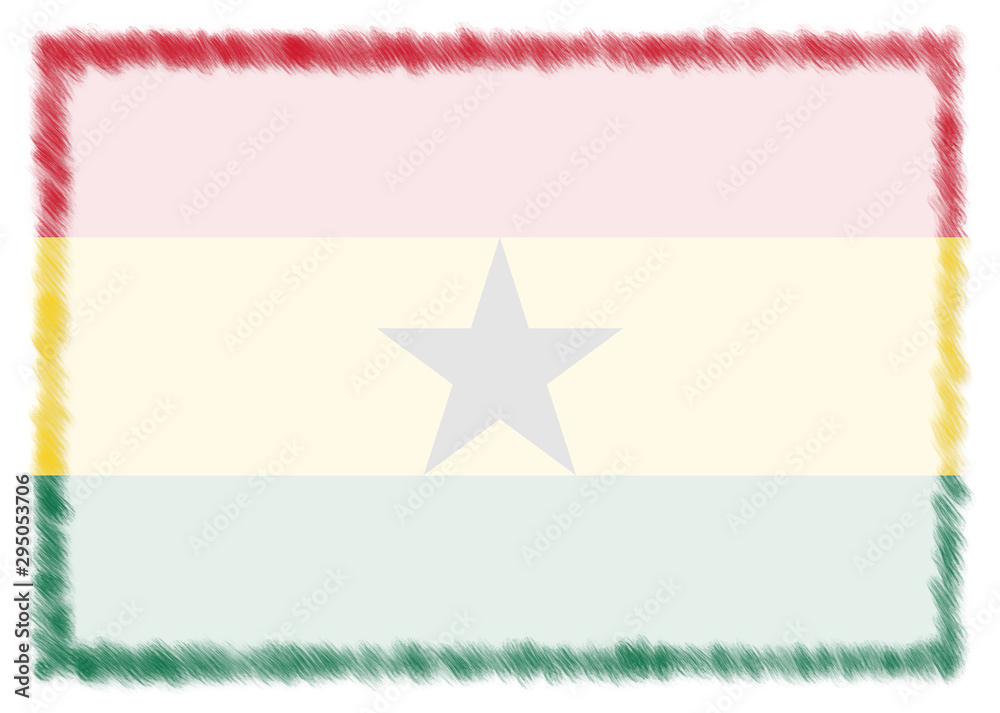 Fototapeta premium Border made with Ghana national flag.