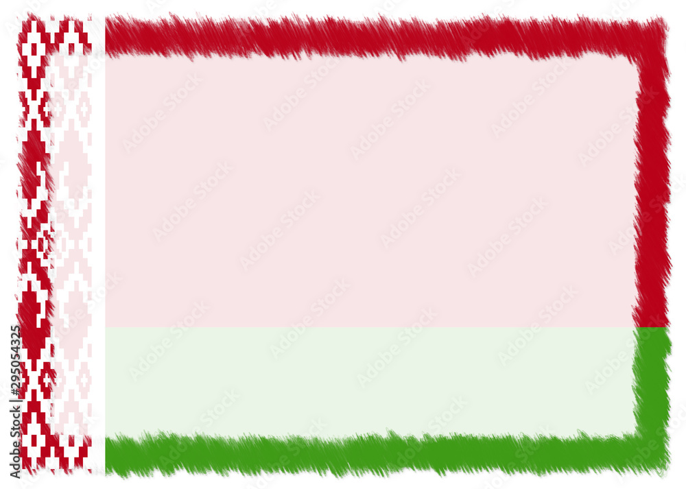 Obraz premium Border made with Belarus national flag.