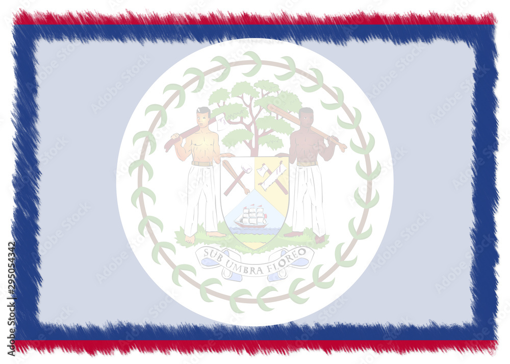 Obraz premium Border made with Belize national flag.