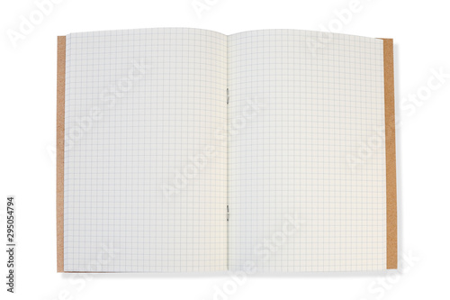 Notebook Graph and grid isolated on white background with clipping path.