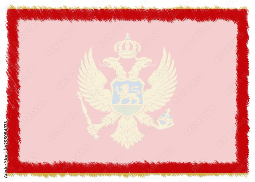 Obraz premium Border made with Montenegro national flag.