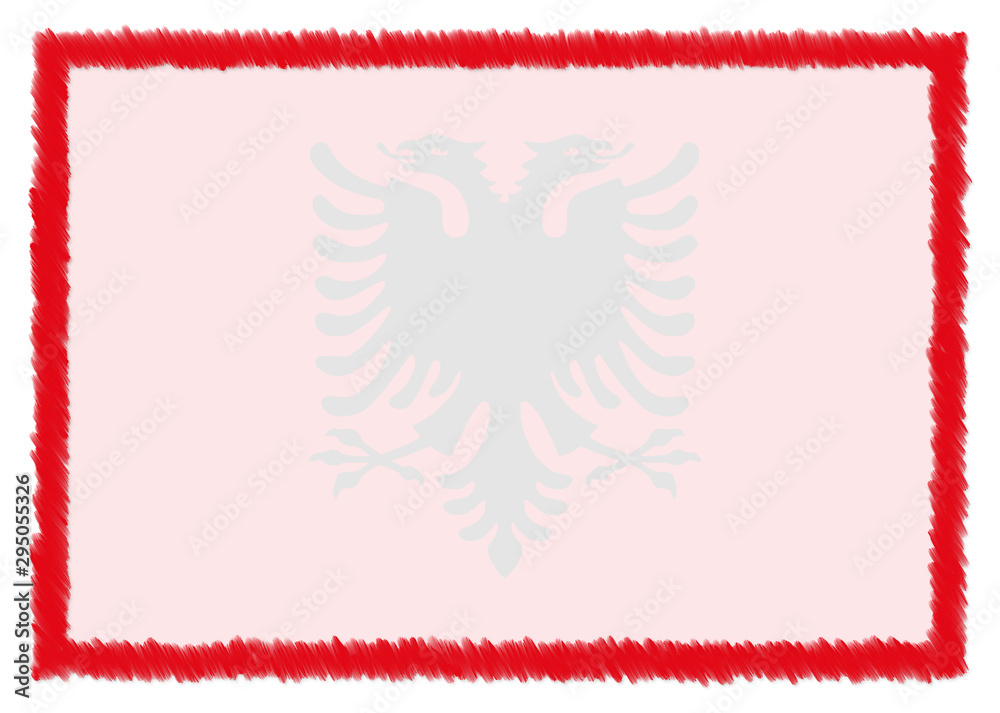 Obraz premium Border made with Albania national flag.