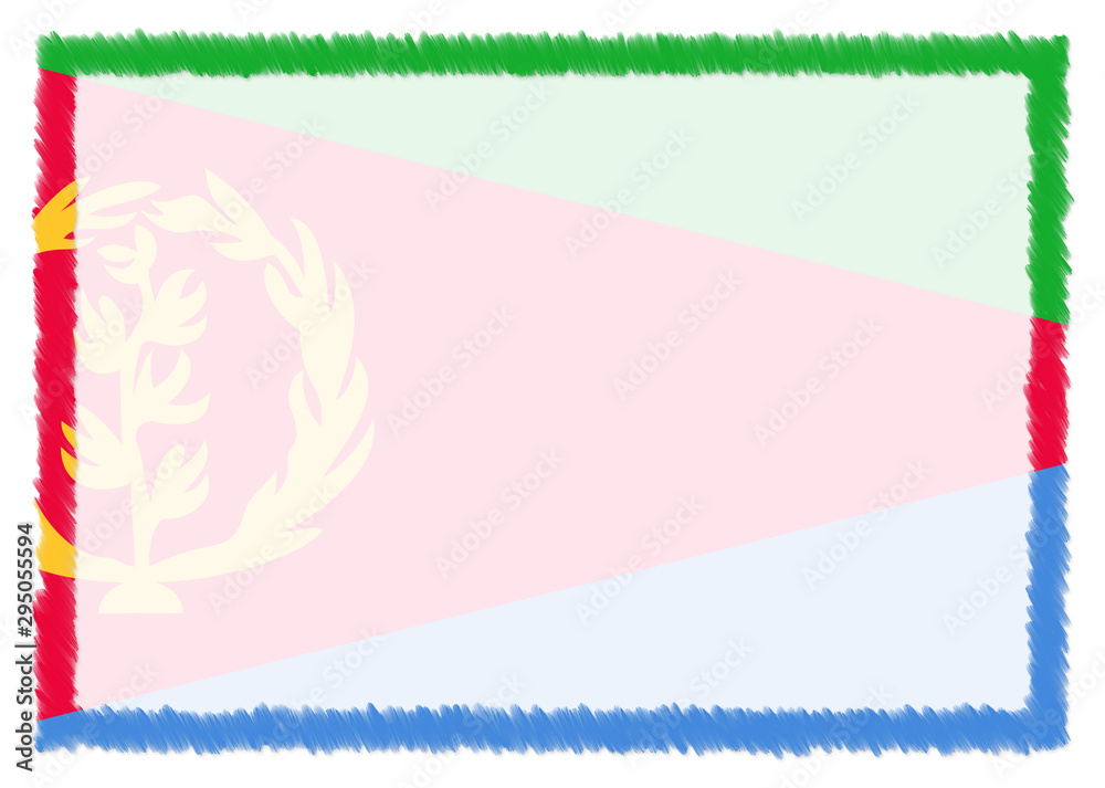 Obraz premium Border made with Eritrea national flag.