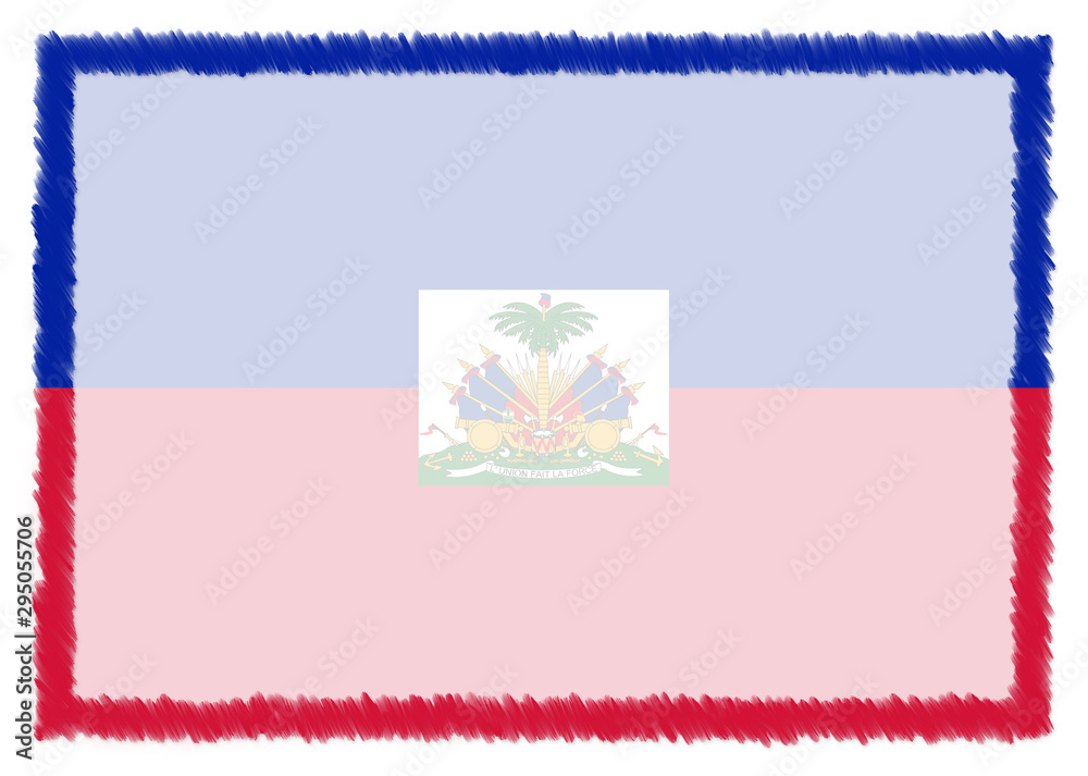 Obraz premium Border made with Haiti national flag.