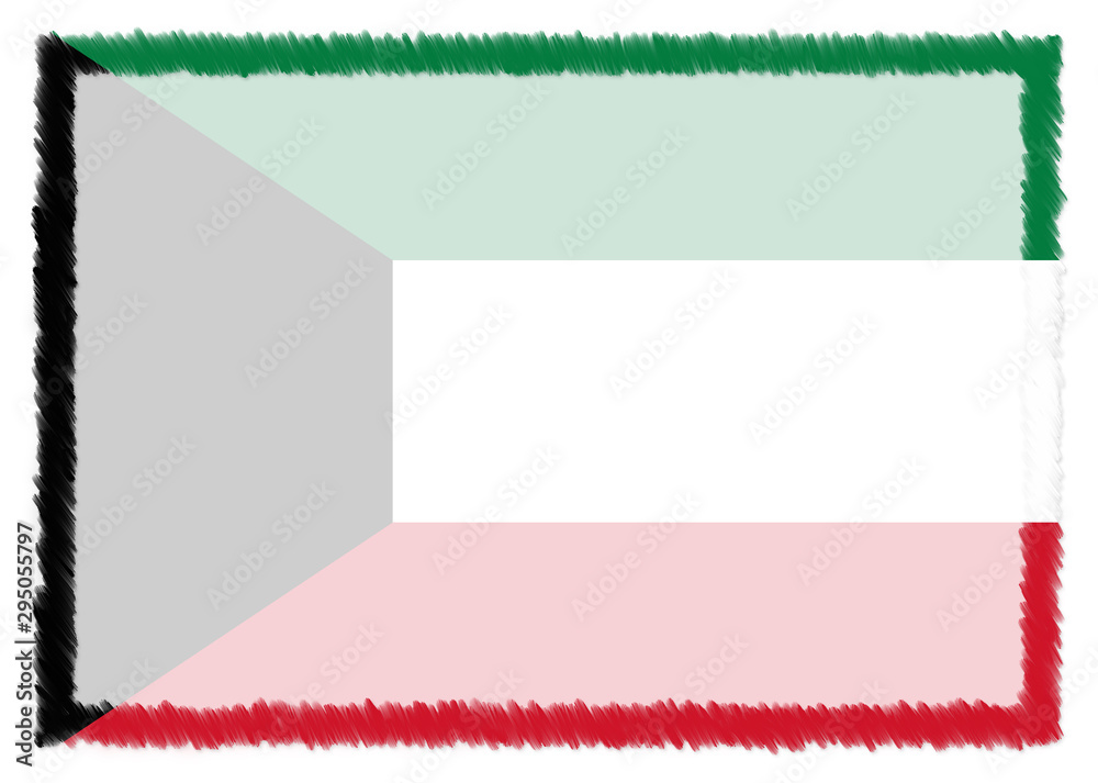 Obraz premium Border made with Kuwait national flag.