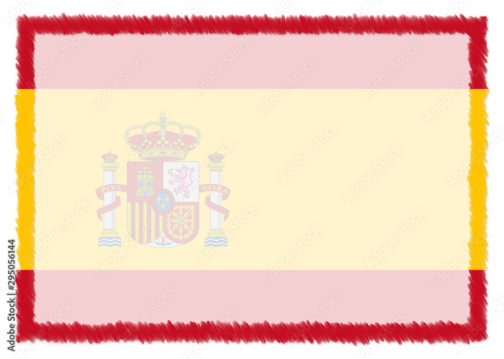 Obraz premium Border made with Spain national flag.