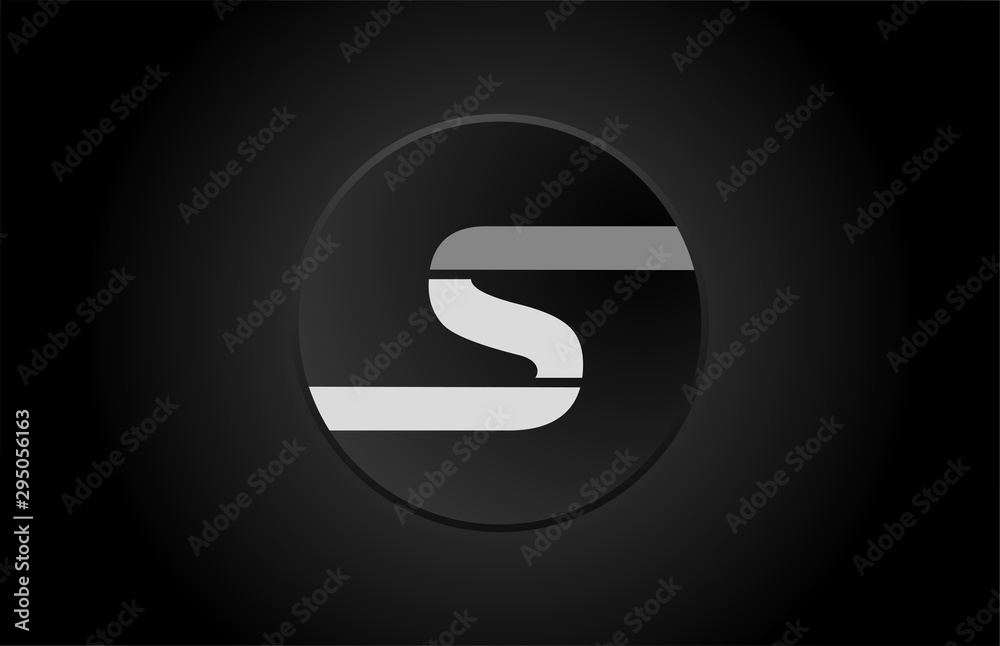 black and white alphabet letter s circle logo icon design Stock Vector ...