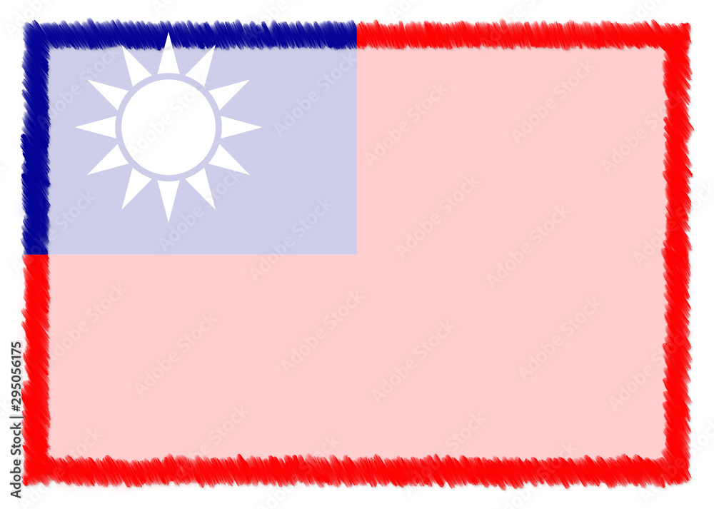 Obraz premium Border made with Taiwan national flag.