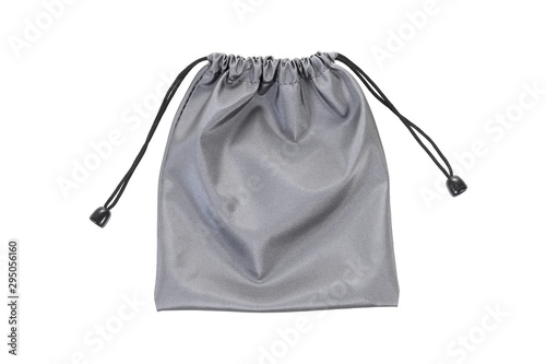 gray small bag packaging isolated on white background with clipping path