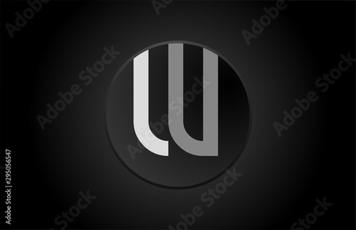 black and white alphabet letter w circle logo icon design
