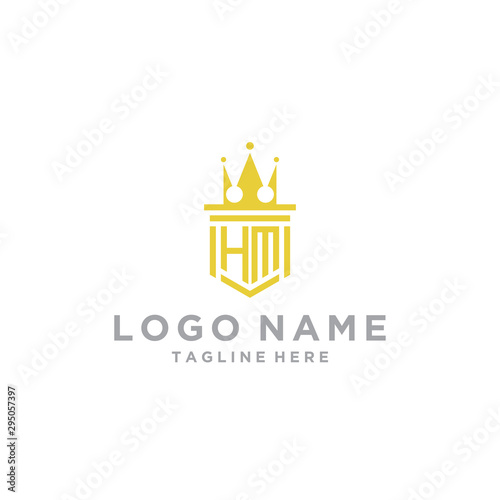 logo design inspiration for companies from the initial letters of the HM logo icon. -Vector