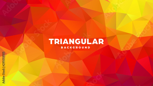 Triangle polygonal abstract geometric background. Colorful gradient design. Low poly shape banner. Vector illustration.