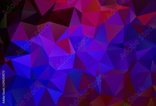 Dark Blue, Red vector low poly background.