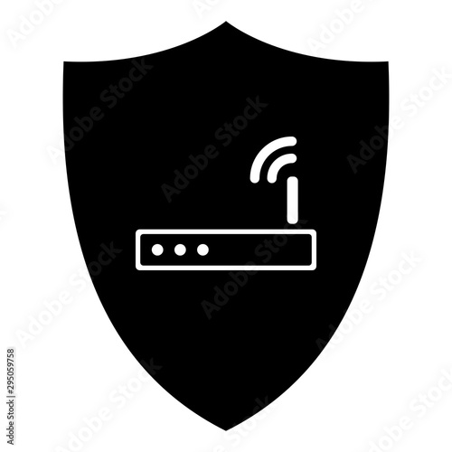 Router und Schild
