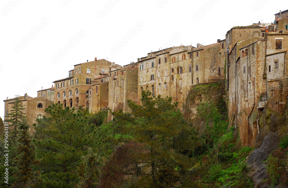 The Tuscan town of Pitigliano, perched perilously on a hill top