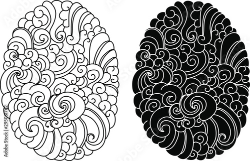 Japanese wave and cloud background.water splash tattoo.design wallpaper and abstract for tattoo.