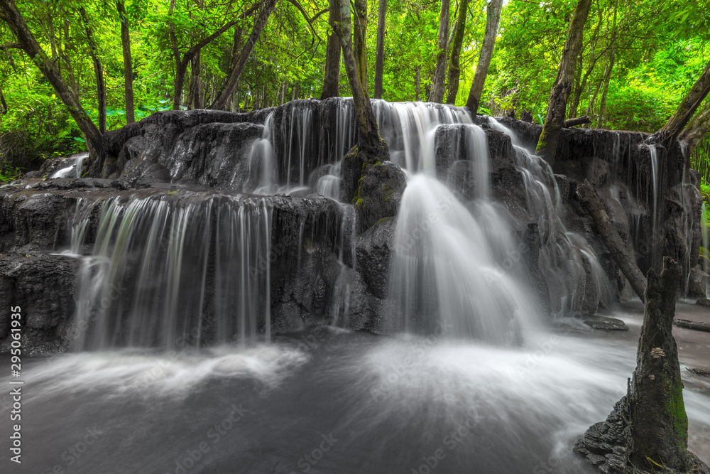 Pa Wai Waterfall,Beautiful waterfall in Tropical Rain forest,Tak Province, Thailand Pa Wai Waterfall,Beautiful waterfall in Tropical Rain forest,Tak Province, Thailand