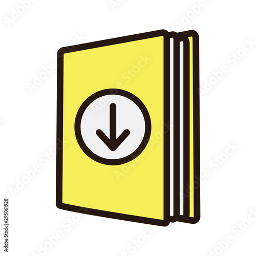 Ebook digital download icon - book and arrow