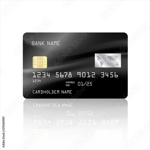 Credit card vector with abstract colorful mesh design background