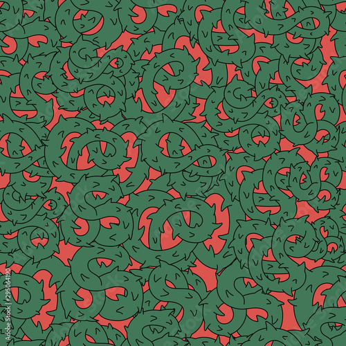 Halloween seamless vector pattern with vines