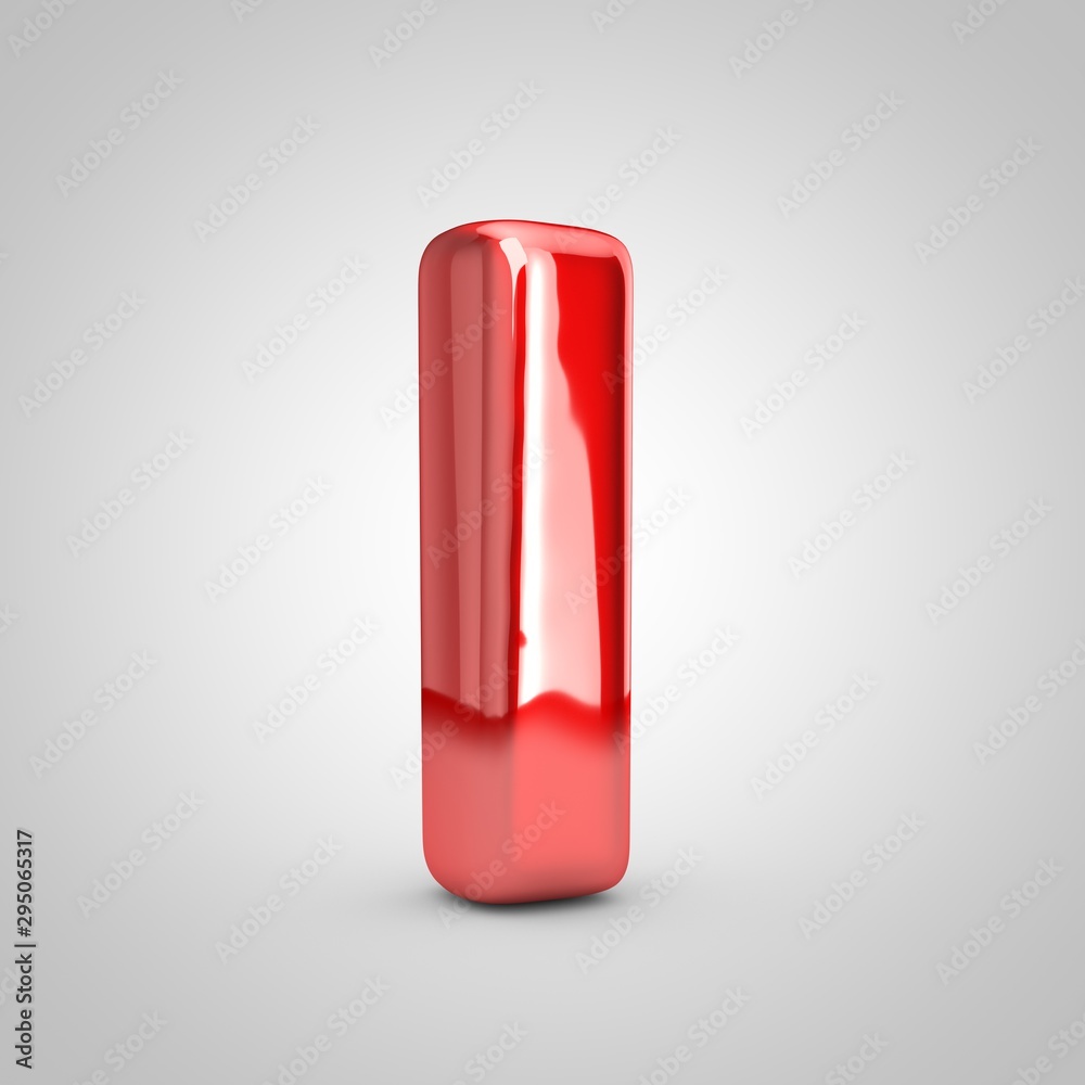 Red shiny metallic balloon letter I uppercase isolated on white background. Red shiny metallic balloon letter I uppercase isolated on white background.