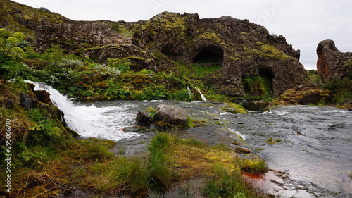 Gjain valley, Iceland - popular tourist oasis in south of Iceland.  TV show Game of Thrones took place here, season 4, episode 5 - scene with Arya Stark and Sandor Clegane (The Hound) photo