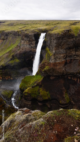 Haifoss waterfall  Iceland - one of the tallest and most magnificent waterfalls located in the south of Iceland