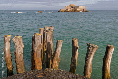 Fort National is a fort on a tidal island a few hundred metres off the walled city of Saint-Malo.
