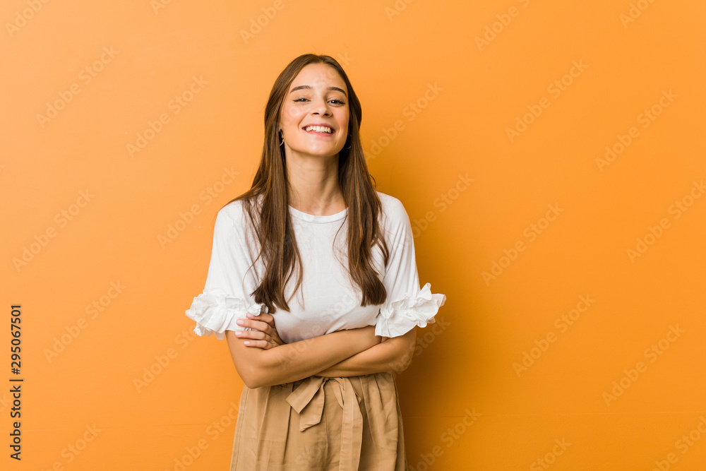 Young caucasian woman laughing and having fun. Young caucasian woman laughing and having fun.
