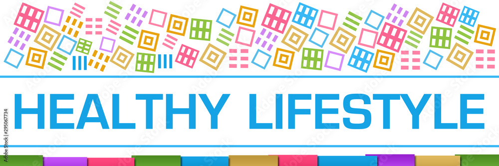 Healthy Lifestyle Colorful Texture Blocks Bottom Healthy Lifestyle Colorful Texture Blocks Bottom