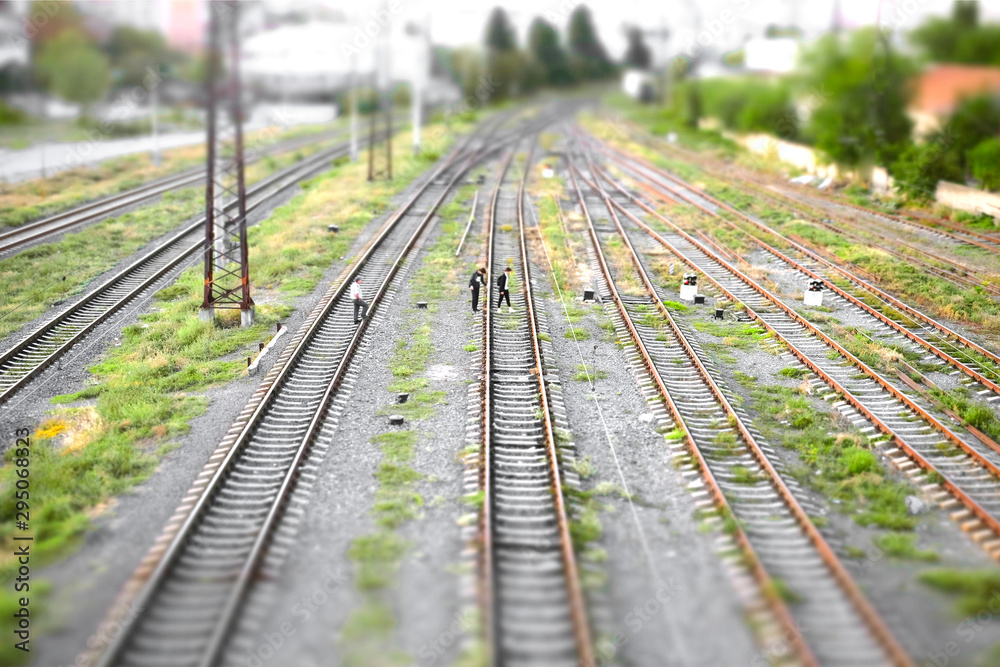 Fototapeta premium Multiple railway lines