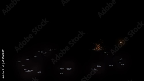 Bullet Hits on Metal Surface with Alpha Channel