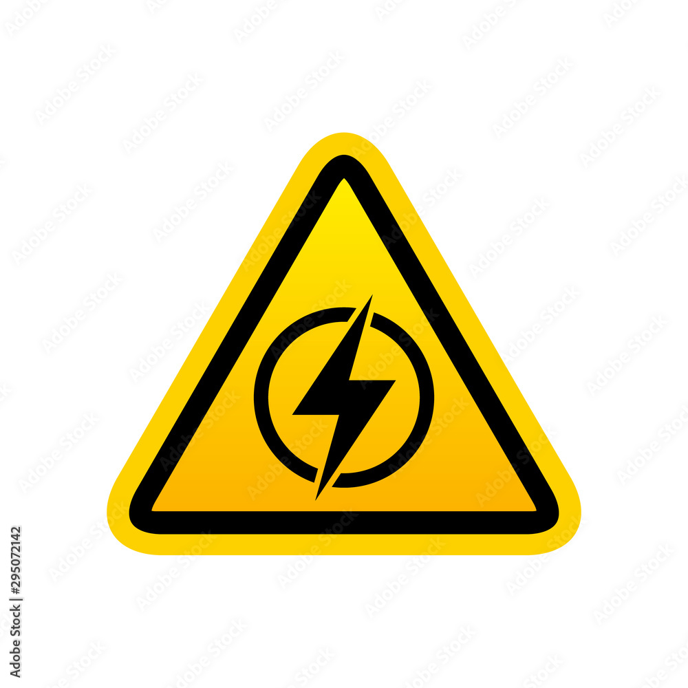 Triangular icon of electricity isolated on the white background Triangular icon of electricity isolated on the white background