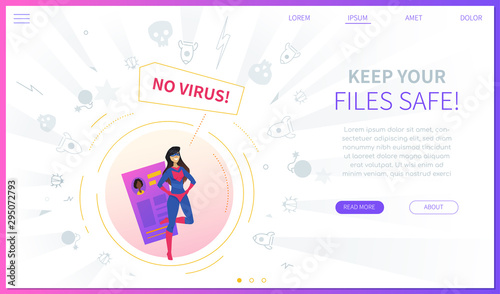 Antivirus software concept landing web page template